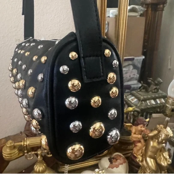 Bcbgeneration studded bag silver gold and monogram logo on the back - Picture 5 of 8